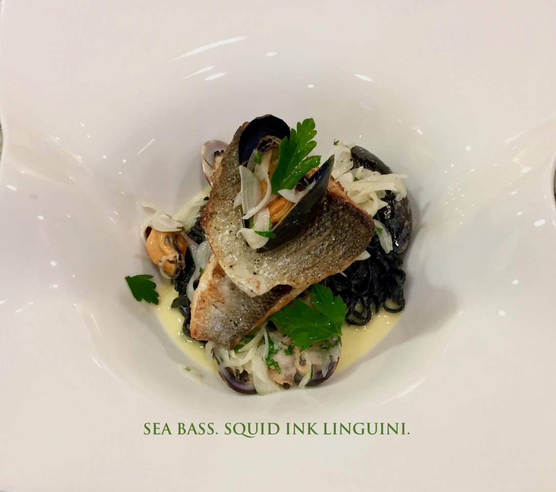 5 Sea Bass Squid Ink Linguini